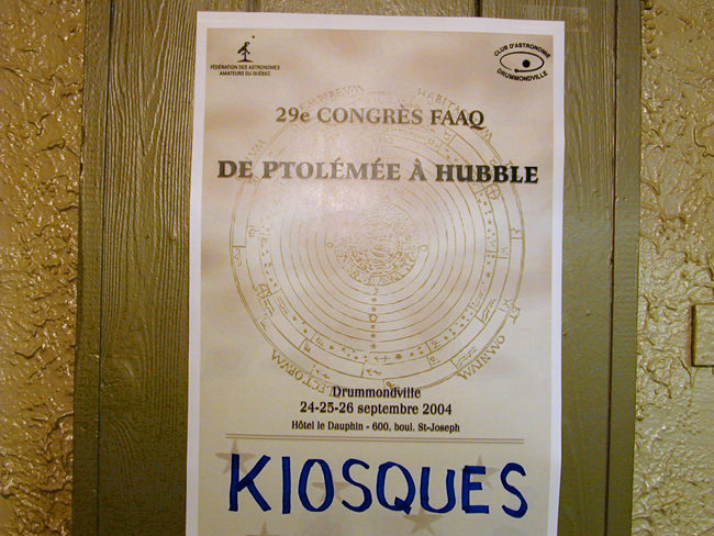«De Ptolémée  à Hubble» : thème du congrès auquel Patrick Beaulieu ancre son projet d’artiste.